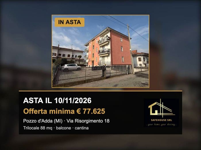 Appartamento trilocale in vendita in Via Risorgimento, Centro, Pozzo d'Adda