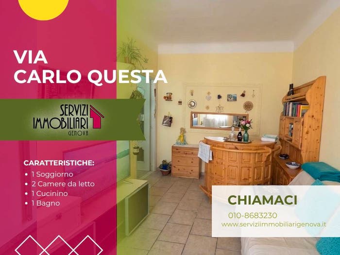 Appartamento trilocale in vendita in Via Carlo Questa, Certosa, Genova