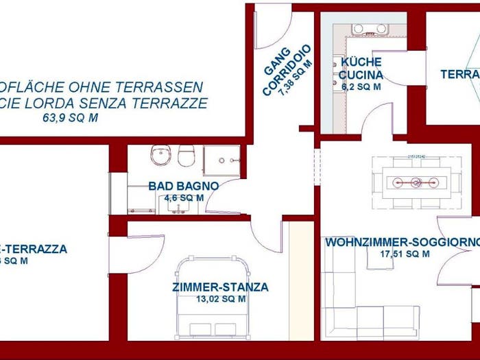 Appartamento bilocale in vendita in Centro, Merano
